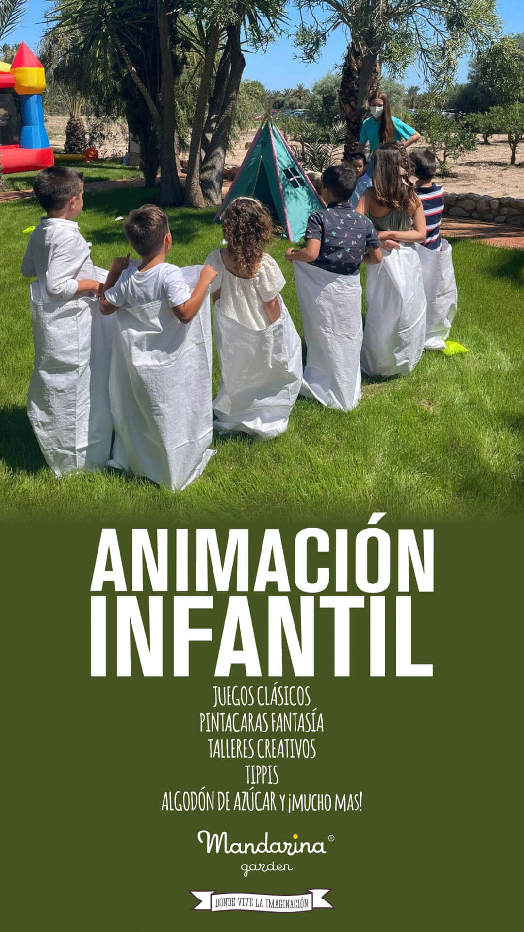 Servicios de animación infantil de Mandarina garden