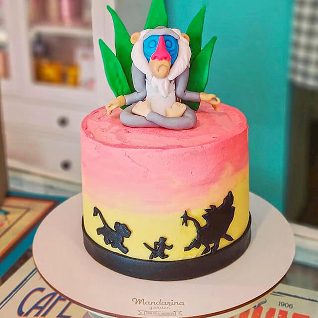 Tarta personalizada de El Rey León para fiesta de cumpleaños