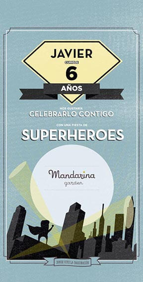 Cumpleaños Mandarina Superhéroes