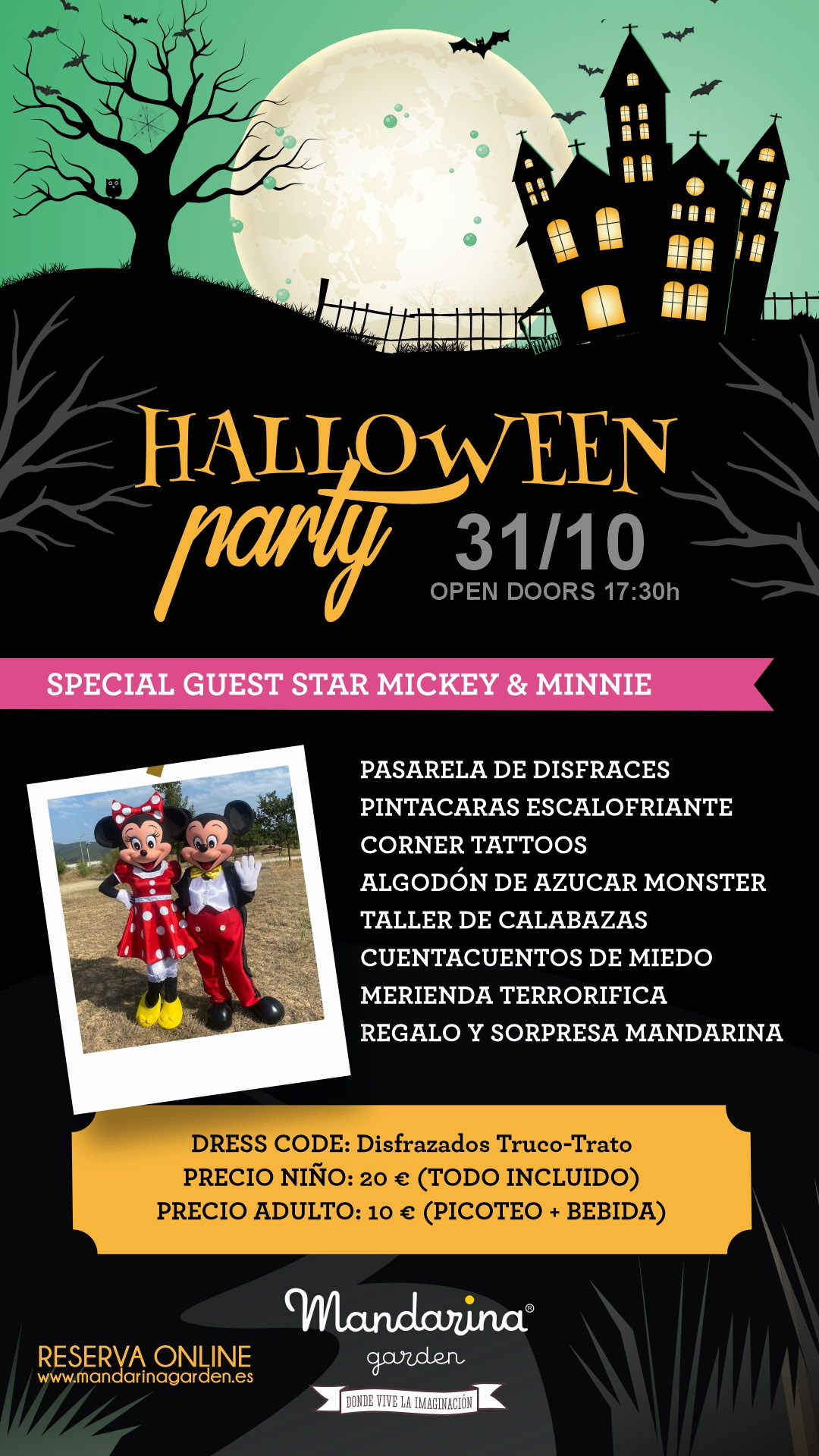 La fiesta para toda la familia más grande y divertida de Halloween en Mandarina garden
