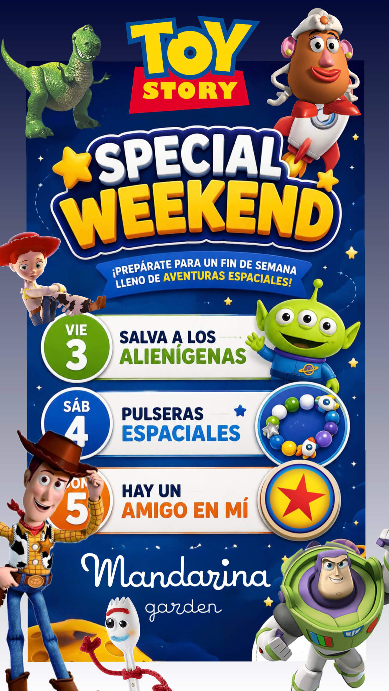 Toy Story - Talleres especiales fin de semana completo de Toy Story