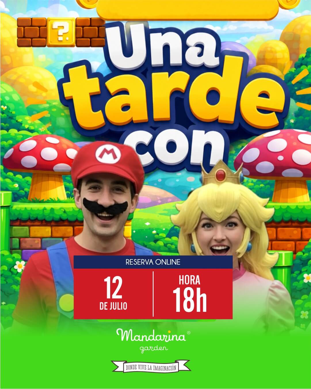 Una tarde con Mario Bross y la princesa Peach